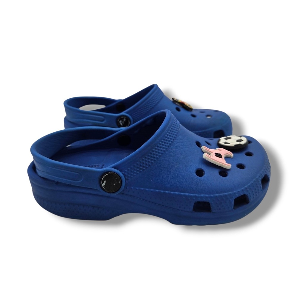 Crocs Classic Clog Charms Youth 1 Blue Slip On Charms